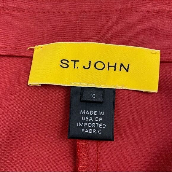ST. JOHN Pant Cotton/Spandex Nantucket Red 10 - Picture 3 of 3